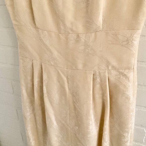 Vintage Y2K Midi dress Gown Babydoll Bow Cream Vanilla Floral Jacquard 8 - Picture 14 of 16